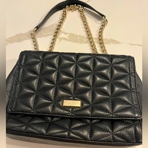Kate Spade black quilted small purse with gold chain